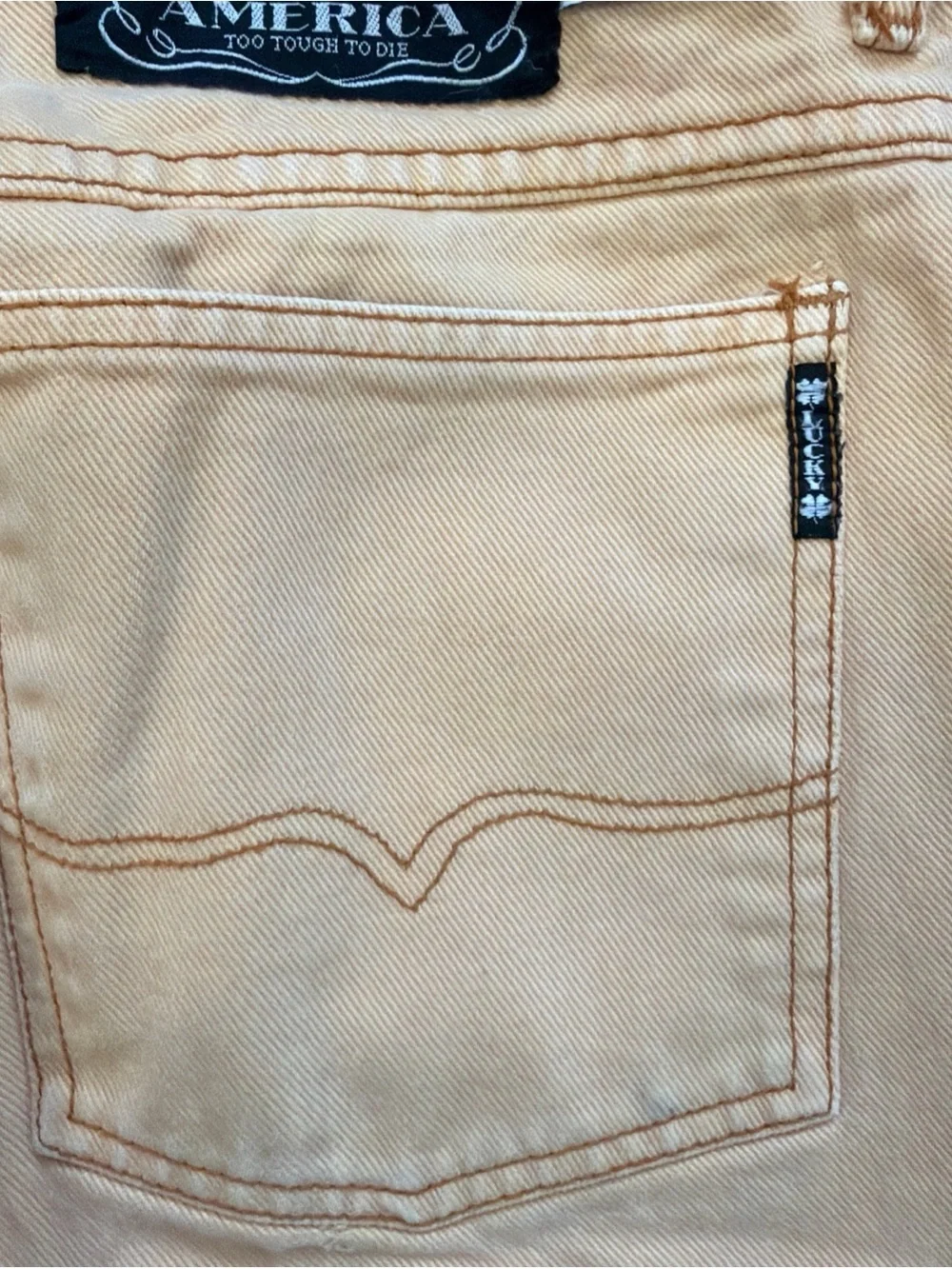 Vintage Lucky Brand Dungarees By Gene Montesano Jeans Mens Relaxed Fit USA Made